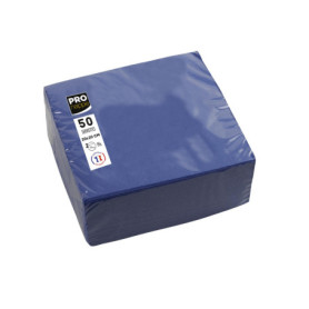 Serviettes Cocktail en Papier Micro-Gaufré - 50 Unités Bleu Marine