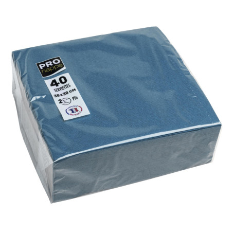 Serviettes en Papier Micro-Gaufré Bleu Pacifique - 40 Unités 38x38 cm