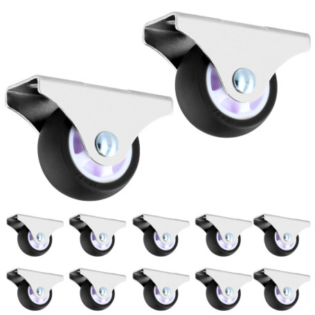 Lot de 12 roulettes fixes QWORK pour meubles - TPE 38 mm, charge 45 kg