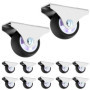 Lot de 12 roulettes fixes QWORK pour meubles - TPE 38 mm, charge 45 kg