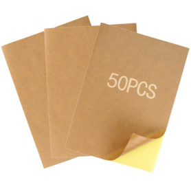 Étiquettes autocollantes Kraft brun A4 - 50 feuilles pour impression