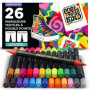 Kit de 26 Feutres Textiles Permanents Zenacolor - Double Pointe pour Créations Uniques