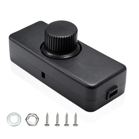 Variateur de Lumière LED HUAREW - Gradateur Noir 3-100W pour Lampes