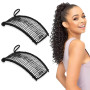 BQRKOTM 2 Pièces Pince Banane Pour Cheveux Femme 30 Dents Avec Double Peigne Extensible - Peignes À Cheveux Décoratifs Pour Bouc