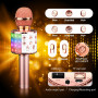 ShinePick Microphone Karaoke sans Fil, Micro Karaoké Bluetooth Portable avec LED Lumière Disco pour Enfants/Adultes Chanter, Com