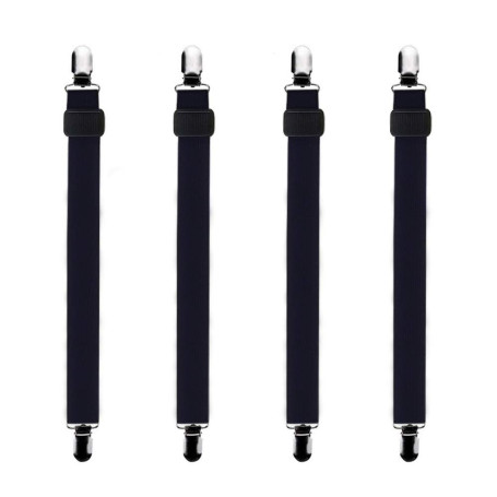 Bedecor -4Pcs (30cm à 120cm) Tendeur Drap Housse Lit Drap Réglable,Tendeurs de Maintien,Convient à Tous Lits et Matelas,Noir