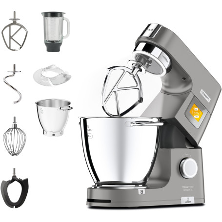 Kenwood Titanium Chef Patissier XL KWL90.034SI, Robot Patissier Balance Intégrée, Batteur K, Pétrin, Fouet, Batteur Souple, Deux