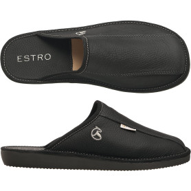 ESTRO Chaussons Homme Pantoufles Hommes - Mules Hommes Cuir Laine Pantoufles Homme Cuir Semelle Inoubliable RUST