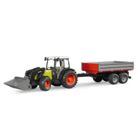 Tracteur Claas Nectis 267 F Bruder avec Chargeur et Remorque 1:16