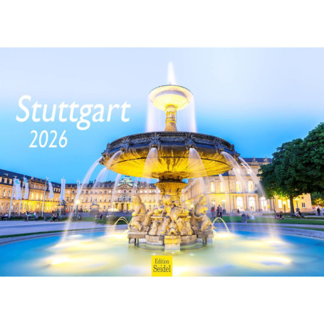Calendrier Mural Stuttgart 2026 - Edition Seidel A3 de Qualité Supérieure