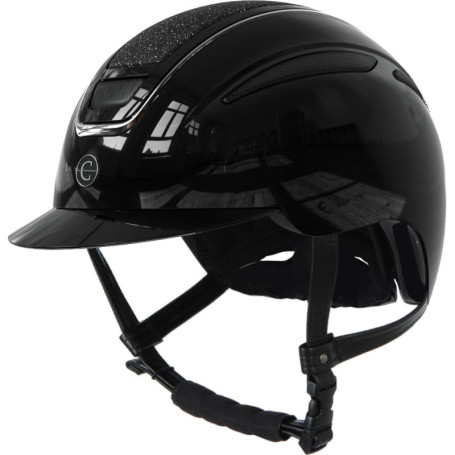 Casque d'Équitation Covalliero Elite Noir Laqué pour Femme
