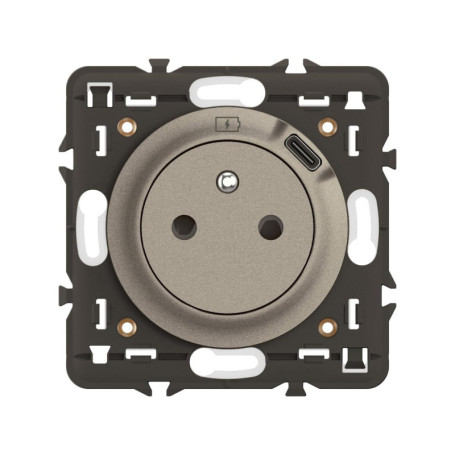 Prise Électrique Murale Céliane avec Chargeur USB Intégré - Legrand Titanium