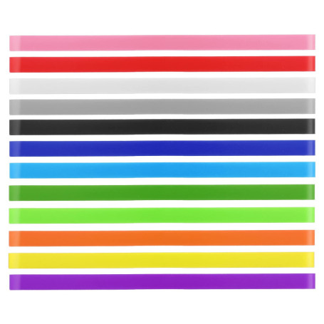 Lot de 12 bandes élastiques colorées en silicone pour bureau et loisirs