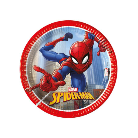 Assiettes en Carton Spiderman - Lot de 8 pour Anniversaire