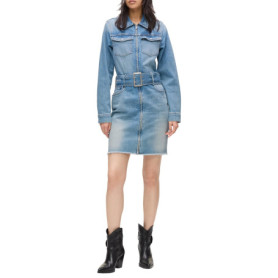 Robe en Jean Ceinturée Bleu Délavé - KARL LAGERFELD JEANS