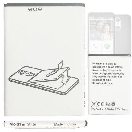 Batterie de Rechange Aousavo AK-S3m pour Emporia Smart - Haute Capacité 2500mAh