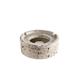 Cendrier Anti-Vent TERRAZZO en Béton - Ø 10,5 cm, H 5 cm