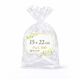 Sachets Cellophane Transparents Ofituria - 15 x 22 cm, 100 Sacs pour Emballage Cadeau