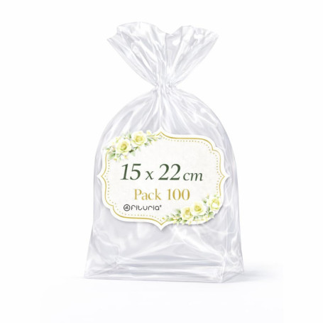 Sachets Cellophane Transparents Ofituria - 15 x 22 cm, 100 Sacs pour Emballage Cadeau