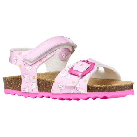 Sandales Respirantes Geox Chalki pour Filles - Rose Multicolore, Taille 27 EU