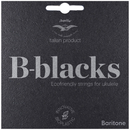Ukulélé baryton Aquila B-Black avec cordes DGBE - Ré grave