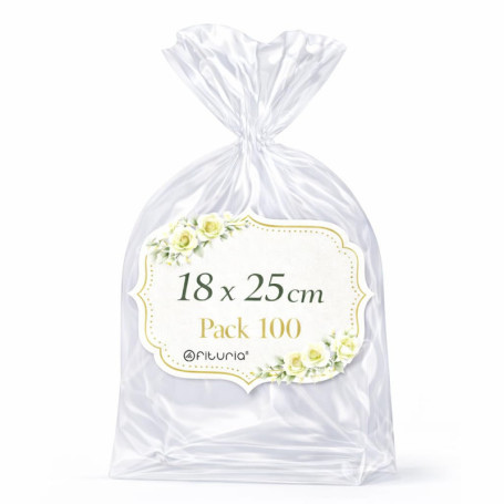 Sachets Cellophane Transparents Ofituria - 100 Sacs 18x25 cm pour Emballage Cadeau