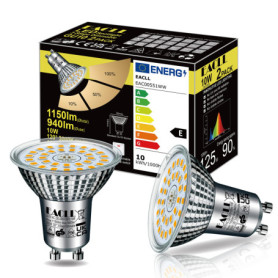 EACLL Ampoules LED GU10 Dimmables 10W avec Fonction Mémoire - Lot de 2