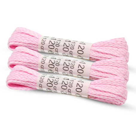 Pack de 3 Lacets Plats Roses pour Baskets et Bottes
