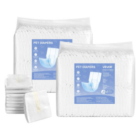 Couches Jetables Super Absorbantes pour Chiens Mâles - 96 Pièces