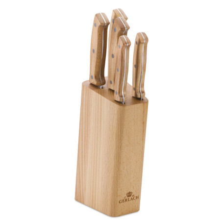 Set de Couteaux en Acier Inoxydable avec Bloc en Bois - Gerlach Country 959A
