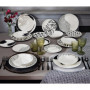 Service de Vaisselle Zenith en Porcelaine Blanche pour 6 Personnes - 18 Pièces