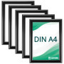 Lot de 5 Cadres Clic-Clac A4 en Aluminium Noir - QWORK