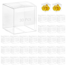 Boîtes-Cadeaux Transparentes en PVC - 30 Pièces 7x7x7 cm