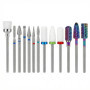 QWORK Lot de 13 Embouts de Ponceuse pour Ongles - Carbure, Diamant et Céramique