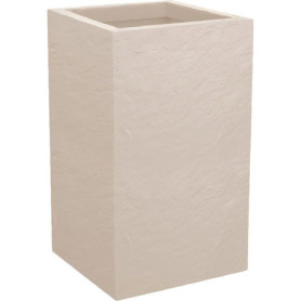 Pot de Fleur Carré Haut 30 cm Beige Calcaire - EDA
