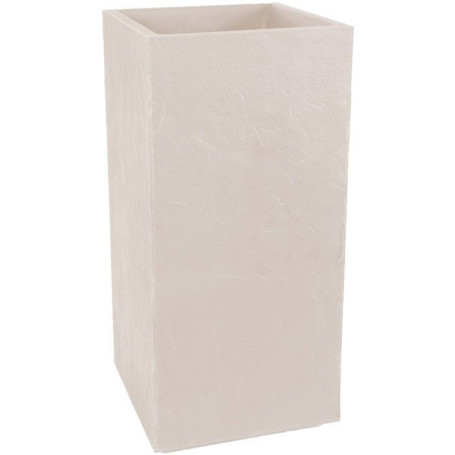 Bac à Fleurs Carré Haut 40 cm - Beige Calcaire - EDA Volcania