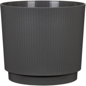 Cache-pot rond anthracite Lino - GARDEN ID - Ø 25 cm