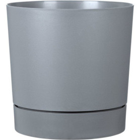 Pot de fleurs rond avec réserve - GARDEN ID - Gris pur - Ø 29 cm