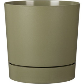 Pot de fleurs rond avec réserve - Vert mousse - 43 L