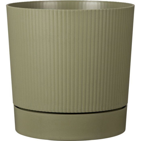 Pot de fleurs rond avec réserve - GARDEN ID - Vert mousse - Ø 39 cm