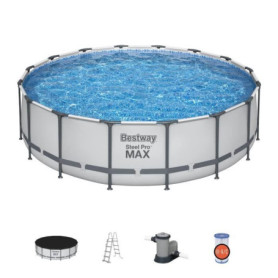 Kit Piscine Hors Sol Tubulaire Steel Pro Max 488 cm - BESTWAY