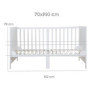Lit bébé évolutif Easy Sleep 70x140 cm en blanc laqué