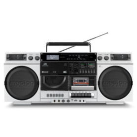 Ghetto Blaster Vintage MEDION - Radio DAB+, CD, Cassette, USB, MP3 - 2x10W RMS - Argent