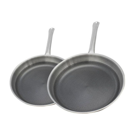 Set de 2 poêles à induction ELO Relief Solutions en inox 18/10