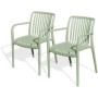 Lot de 2 fauteuils de jardin empilables Tiago - Olive