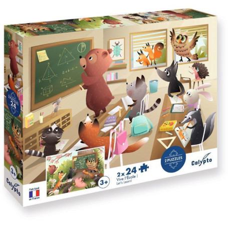 2 Puzzles Éducatifs - SENTOSPHERE - 24 Pièces - Vive l'École