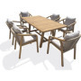Ensemble repas de jardin en bois d'acacia - 6 places - Serena