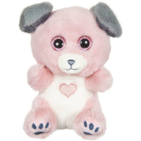 Peluche Chien Cutydoo Love - Douceur Rose et Gris - 13 cm