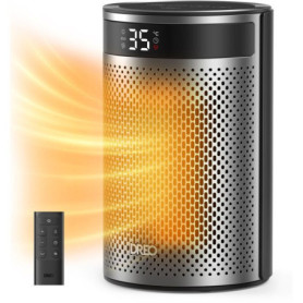 Radiateur Électrique Mobile DREO Atom 416 - 1500W Hyper-Céramique Noir