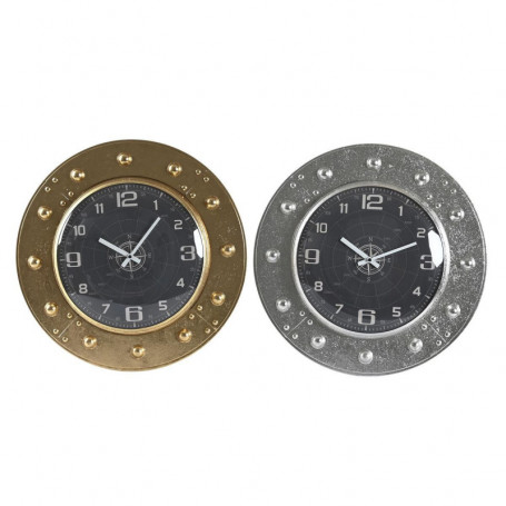 Horloge Murale DKD Home Decor Verre Argenté Noir Doré Fer (48,5 x 6 x 48,5 cm) 149,99 €